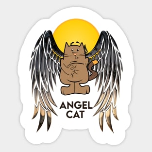 Funny Angel cat Sticker